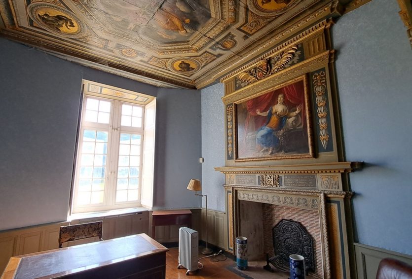 Splendide château M.H. avec chapelle romane, gîtes, dépendances et parc de 14 ha.